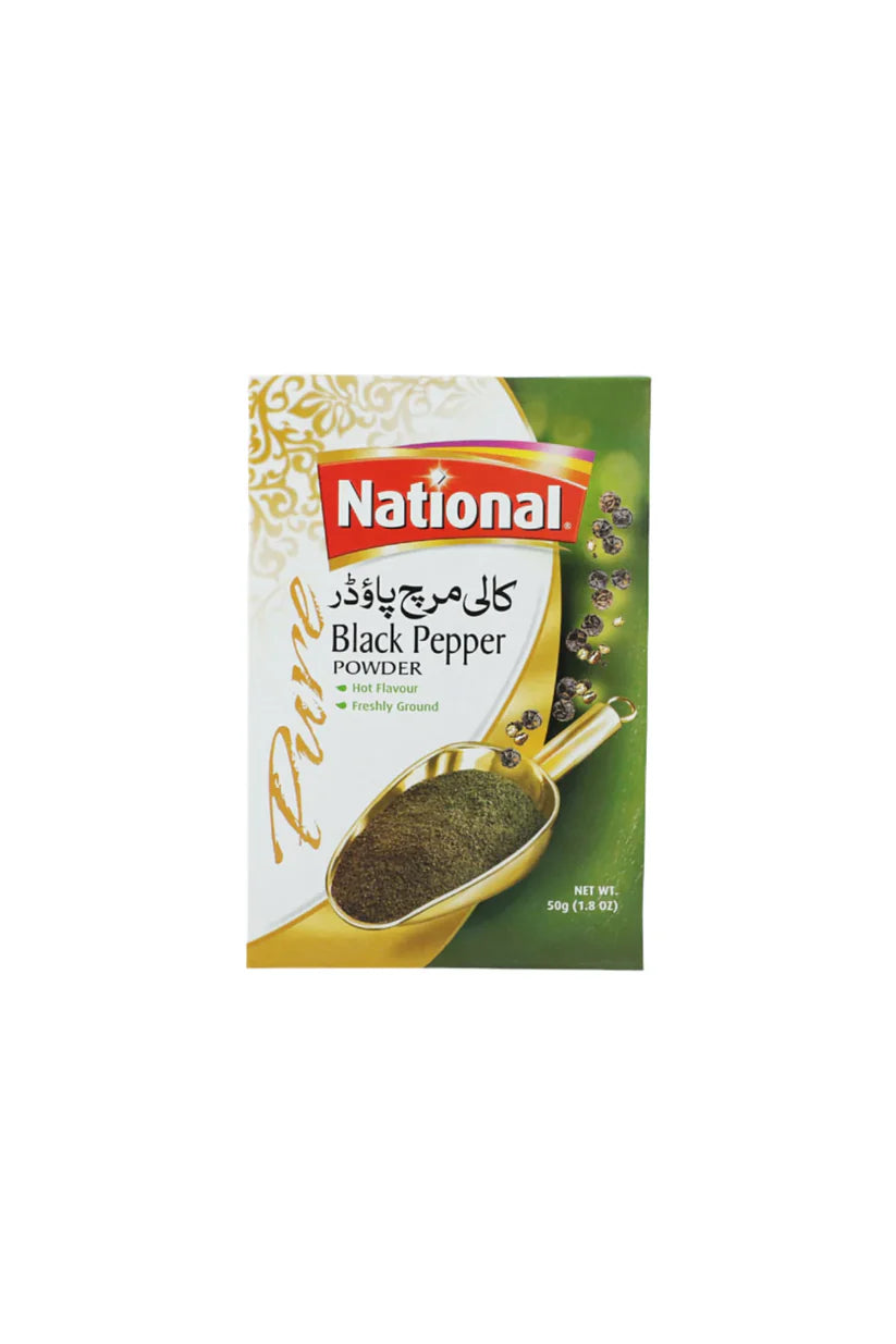 (NATIONAL) BLACK PEPPER POWDER 50GM BOX