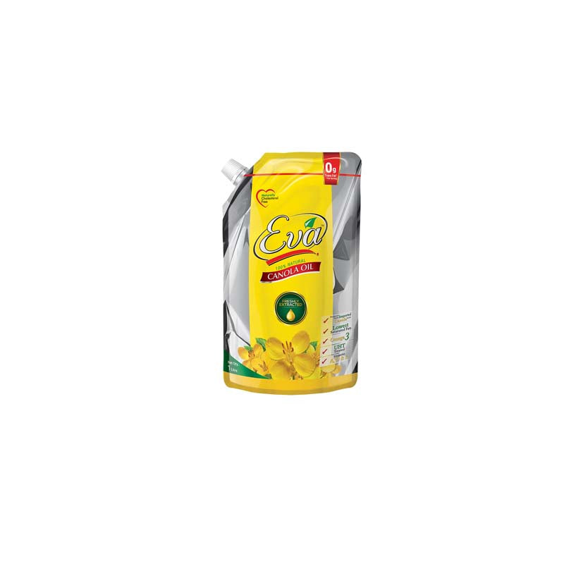 EVA CANOLA COOKING OIL STANDUP POUCH 1LTR