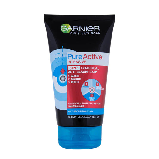 GARNIER SKIN ACTIVE PURE 3IN1CHARCOAL FACE WASH